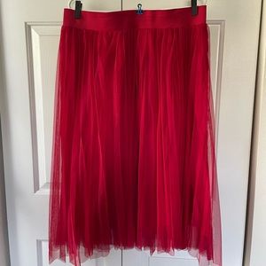 Red midi skirt